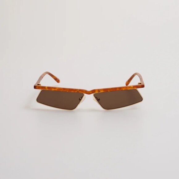 THE ATTICO Aria Sunglasses in Yellow Gold Blonde T-shell Brown New Womens Sunnie - Picture 14 of 15